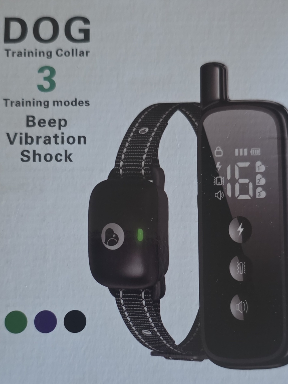 Black Dog Training Collar with Beep, Vibration & Shock Modes